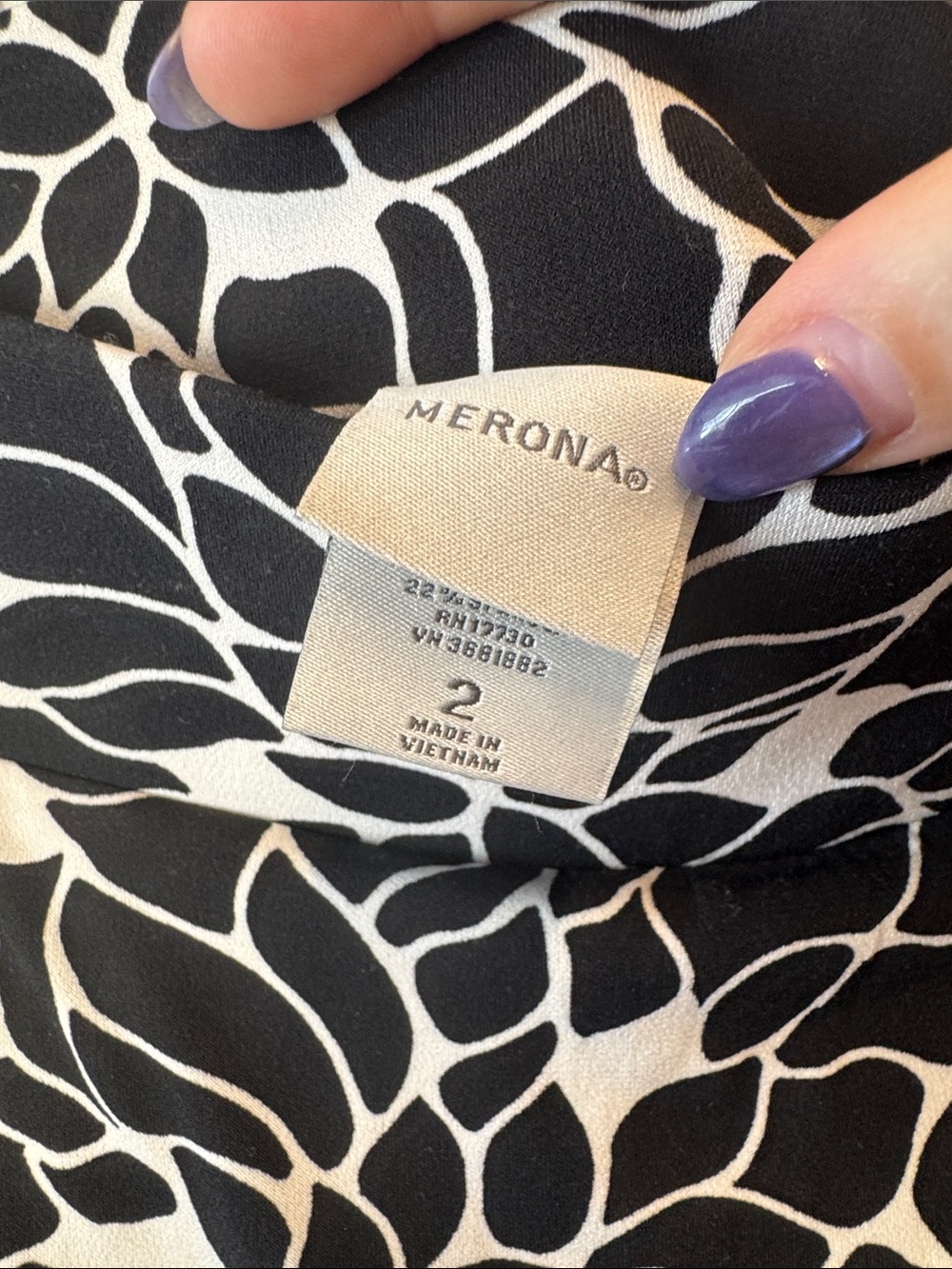Merona Black and White Floral A-Line Skirt N0508 - Picture 2 of 6